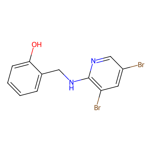 2-{[(3,5-Dibromopyridin-2-yl)amino]methyl}phenol structure