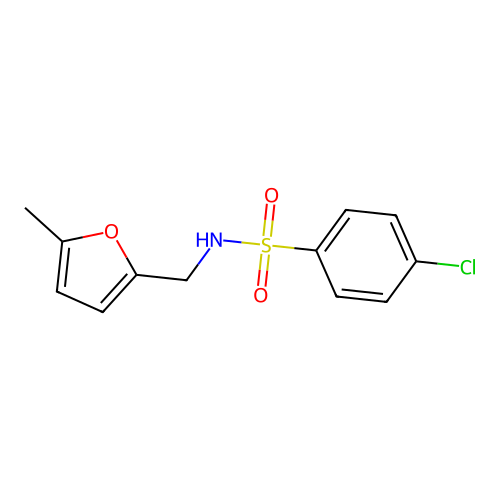 4-chloro-N-[(5-methylfuran-2-yl)methyl]benzenesulfonamide structure