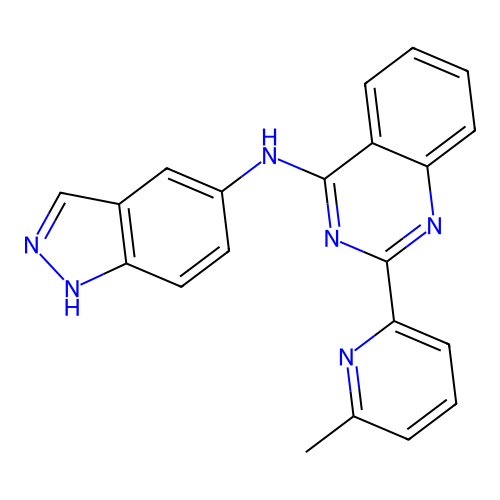 N-1H-indazol-5-yl-2-(6-methylpyridin-2-yl)quinazolin-4-amine structure