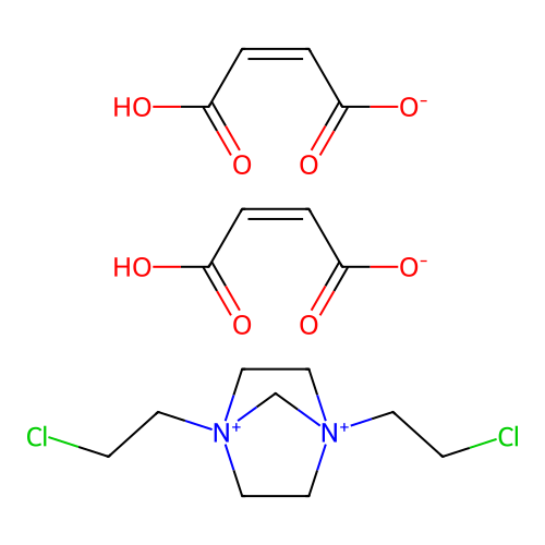 1,4-Bis(2-chloroethyl)-1,4-diazoniabicyclo(2.2.1)heptane (Z)-2-butenedioate (1:2) structure