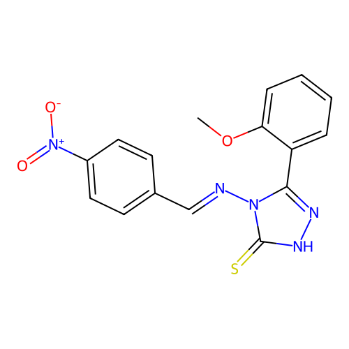 5-(2-Methoxyphenyl)-4-((4-nitrobenzylidene)amino)-4H-1,2,4-triazole-3-thiol structure