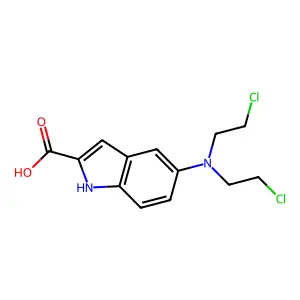 Indole-2-carboxylic acid, 5-(bis(2-chloroethyl)amino)- structure