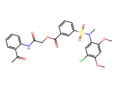 [(2-Acetylphenyl)carbamoyl]methyl 3-[(5-chloro-2,4-dimethoxyphenyl)(methyl)sulfamoyl]benzoate structure