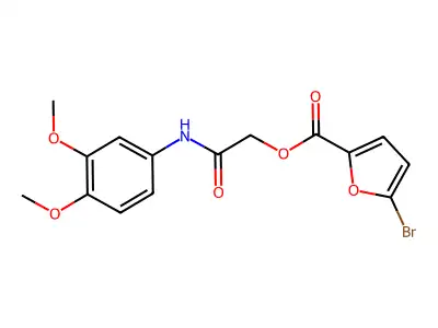 [(3,4-Dimethoxyphenyl)carbamoyl]methyl 5-bromofuran-2-carboxylate structure