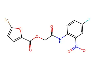 [2-(4-Fluoro-2-nitroanilino)-2-oxoethyl] 5-bromofuran-2-carboxylate structure