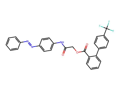 [1,1'-Biphenyl]-2-carboxylic acid, 4'-(trifluoromethyl)-, 2-oxo-2-[[4-(2-phenyldiazenyl)phenyl]amino]ethyl ester structure