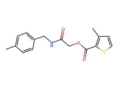 2-((4-Methylbenzyl)amino)-2-oxoethyl 3-methylthiophene-2-carboxylate structure