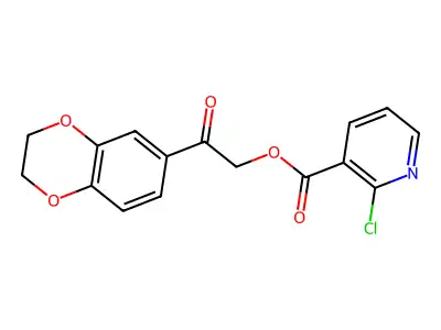 2-(2,3-Dihydro-1,4-benzodioxin-6-yl)-2-oxoethyl 2-chloropyridine-3-carboxylate structure