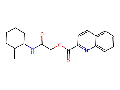 [2-[(2-Methylcyclohexyl)amino]-2-oxoethyl] quinoline-2-carboxylate structure