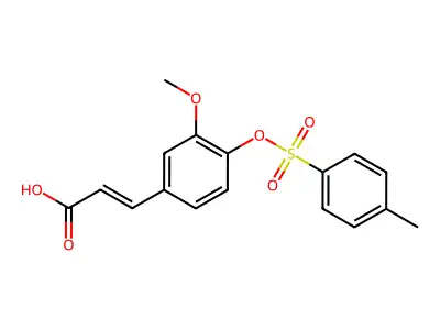 3-{3-Methoxy-4-[(4-methylbenzenesulfonyl)oxy]phenyl}prop-2-enoic acid structure