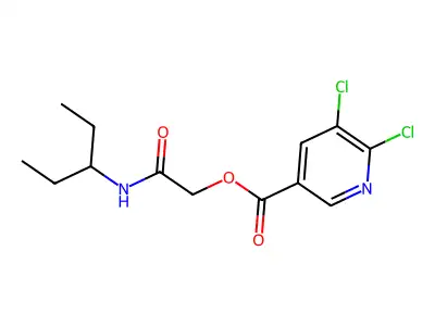 [(Pentan-3-yl)carbamoyl]methyl 5,6-dichloropyridine-3-carboxylate structure