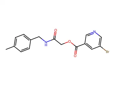 {[(4-Methylphenyl)methyl]carbamoyl}methyl 5-bromopyridine-3-carboxylate structure