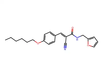2-cyano-N-[(furan-2-yl)methyl]-3-[4-(hexyloxy)phenyl]prop-2-enamide structure