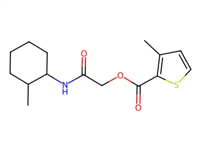 [2-[(2-Methylcyclohexyl)amino]-2-oxoethyl] 3-methylthiophene-2-carboxylate structure