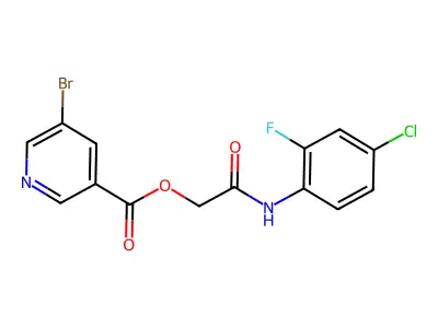 [(4-Chloro-2-fluorophenyl)carbamoyl]methyl 5-bromopyridine-3-carboxylate structure