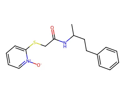 2-(1-oxidopyridin-1-ium-2-yl)sulfanyl-N-(4-phenylbutan-2-yl)acetamide structure