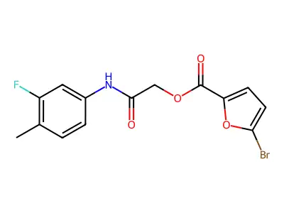 [(3-Fluoro-4-methylphenyl)carbamoyl]methyl 5-bromofuran-2-carboxylate structure
