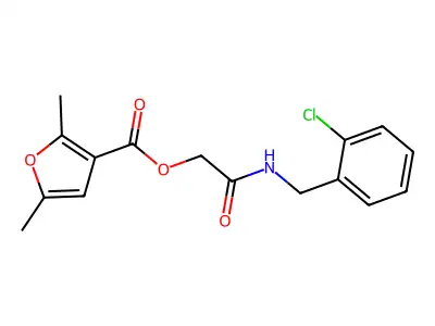 [2-[(2-Chlorophenyl)methylamino]-2-oxoethyl] 2,5-dimethylfuran-3-carboxylate structure