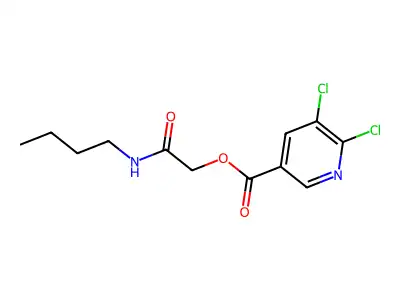 (Butylcarbamoyl)methyl 5,6-dichloropyridine-3-carboxylate structure