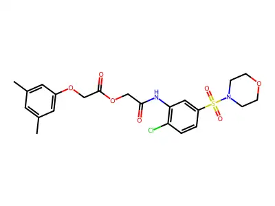 [2-(2-chloro-5-morpholin-4-ylsulfonylanilino)-2-oxoethyl] 2-(3,5-dimethylphenoxy)acetate structure