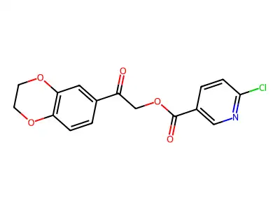 [2-(2,3-Dihydro-1,4-benzodioxin-6-yl)-2-oxoethyl] 6-chloropyridine-3-carboxylate structure