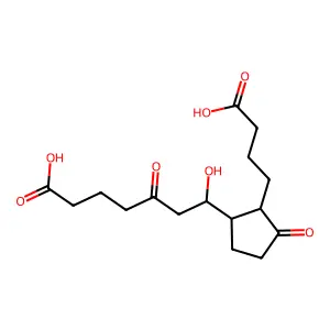 7-Hydroxy-5,11-dioxotetranorprostane-1,16-dioic acid structure