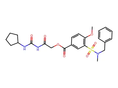 2-[[(Cyclopentylamino)carbonyl]amino]-2-oxoethyl 4-methoxy-3-[[methyl(phenylmethyl)amino]sulfonyl]benzoate structure