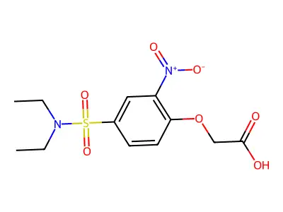 2-[4-(Diethylsulfamoyl)-2-nitrophenoxy]acetic acid structure