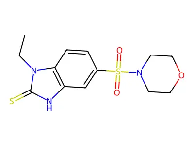 1-ethyl-5-(morpholin-4-ylsulfonyl)-1H-benzimidazole-2-thiol structure