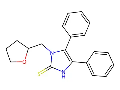 4,5-diphenyl-1-(tetrahydrofuran-2-ylmethyl)-1H-imidazole-2-thiol structure