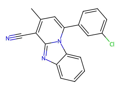 1-(3-Chlorophenyl)-3-methylpyrido[1,2-a]benzimidazole-4-carbonitrile structure