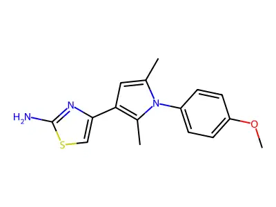 4-[1-(4-Methoxyphenyl)-2,5-dimethyl-1H-pyrrol-3-yl]-1,3-thiazol-2-amine structure