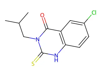 6-Chloro-3-(2-methylpropyl)-2-sulfanyl-3,4-dihydroquinazolin-4-one structure