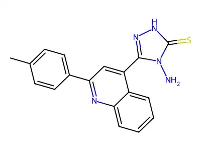 4-amino-5-[2-(4-methylphenyl)quinolin-4-yl]-4H-1,2,4-triazole-3-thiol structure