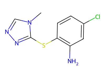 5-chloro-2-((4-methyl-4H-1,2,4-triazol-3-yl)sulfanyl)aniline structure