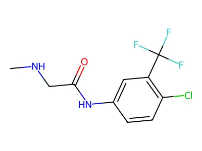 N-[4-chloro-3-(trifluoromethyl)phenyl]-2-(methylamino)acetamide structure