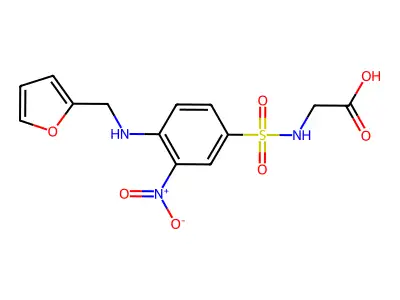 2-{4-[(Furan-2-ylmethyl)amino]-3-nitrobenzenesulfonamido}acetic acid structure