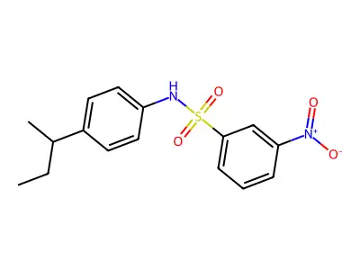 N-[4-(1-methylpropyl)phenyl]-3-nitrobenzenesulfonamide structure