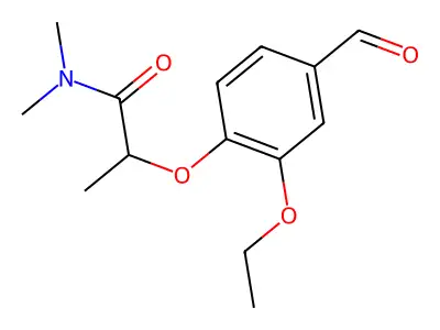 2-(2-ethoxy-4-formylphenoxy)-N,N-dimethylpropanamide structure