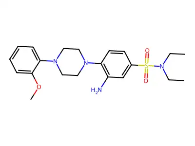 3-Amino-N,N-diethyl-4-(4-(2-methoxyphenyl)-1-piperazinyl)benzenesulfonamide structure