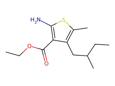 Ethyl 2-amino-5-methyl-4-(2-methylbutyl)thiophene-3-carboxylate structure