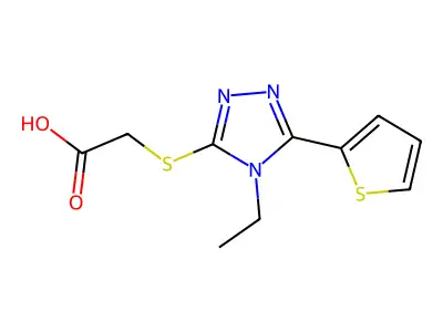 2-{[4-ethyl-5-(thiophen-2-yl)-4H-1,2,4-triazol-3-yl]sulfanyl}acetic acid structure