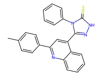 5-[2-(4-methylphenyl)quinolin-4-yl]-4-phenyl-4H-1,2,4-triazole-3-thiol structure