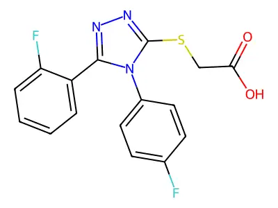 2-((5-(2-Fluorophenyl)-4-(4-fluorophenyl)-4H-1,2,4-triazol-3-yl)thio)acetic acid structure