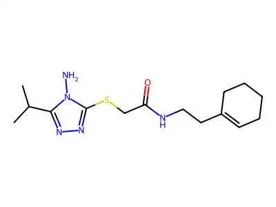 2-[(4-amino-5-propan-2-yl-1,2,4-triazol-3-yl)sulfanyl]-N-[2-(cyclohexen-1-yl)ethyl]acetamide structure