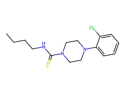 N-butyl-4-(2-chlorophenyl)piperazine-1-carbothioamide structure