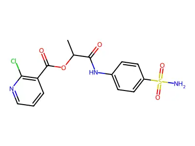 1-[(4-Sulfamoylphenyl)carbamoyl]ethyl 2-chloropyridine-3-carboxylate structure