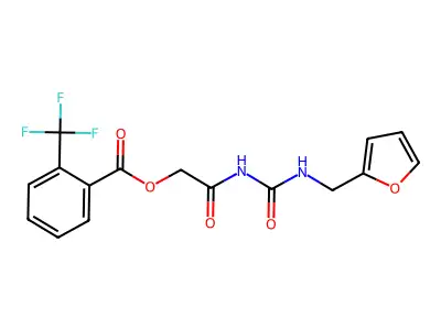 [2-(Furan-2-ylmethylcarbamoylamino)-2-oxoethyl] 2-(trifluoromethyl)benzoate structure