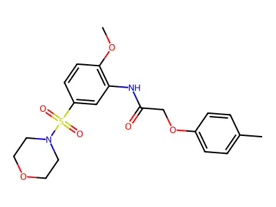N-(2-methoxy-5-morpholin-4-ylsulfonylphenyl)-2-(4-methylphenoxy)acetamide structure