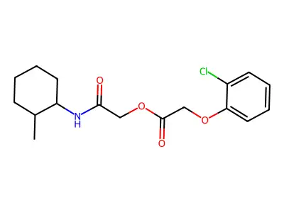 [2-[(2-Methylcyclohexyl)amino]-2-oxoethyl] 2-(2-chlorophenoxy)acetate structure